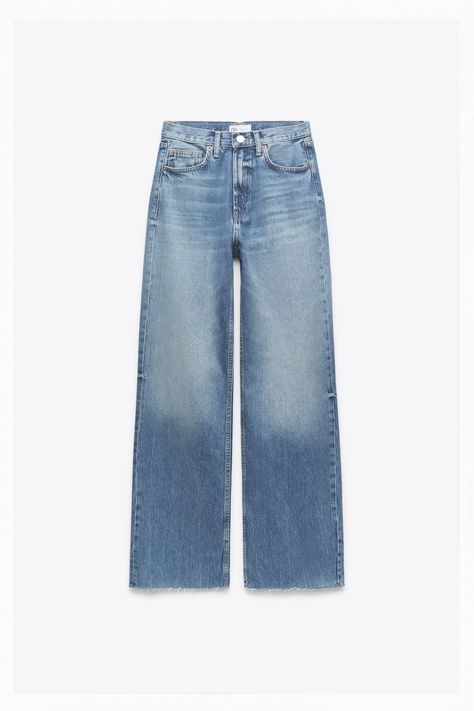 Zara Wide Leg Jeans, Jean Zara, High Rise Wide Leg Jeans, Long Jeans, Wide Jeans, Pantalon Large, Ruffled Sleeve Top, Zara Jeans, Zara Pants