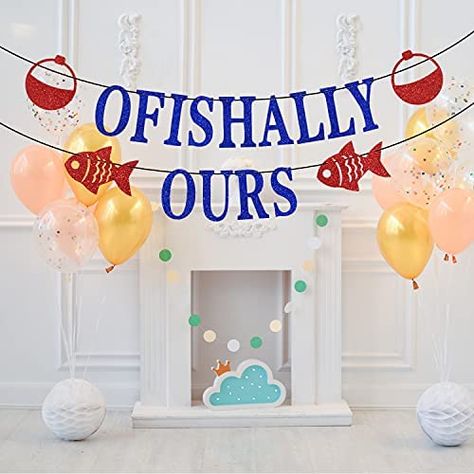 Its O Fish Al Adoption Party, Ofishally Ours Adoption Party, Adoption Party Ideas Foster Care, Adoption Party Ideas, Welcome Home Banner, Fishing Theme Party, Adoption Shower, Wedding Anniversary Party Decorations, Welcome Home Banners