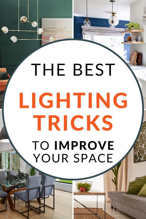 Ever wondered how lighting can change a room? In this post, I'll be showing you some of the best lighting tricks used by interior designers to make a space feel bigger, more cosy and more inviting. From how to use natural lighting in a small space to the best pendant lights & wall fitings, this post will show you how to use lighting to your advantage and bring out the full potential of a room! Lights For Small Room, Lighting To Make A Room Look Bigger, Ceiling Lights Living Room Small Spaces, Small Room Ceiling Light, How To Light A Dark Room, Lighting Small Apartment, Corner Lights Living Room, Internal Lighting Ideas, Open Space Lighting Ideas