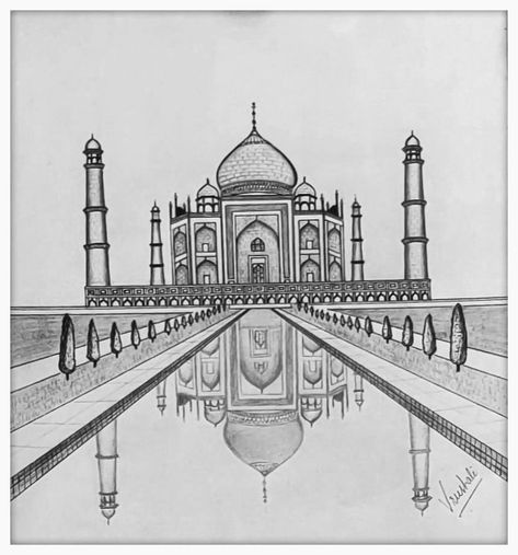 #arte #instagood #digitalart #realisticdrawing #instaartist Taj Mahal Pencil Drawing, Taj Mahal Sketch Pencil, Monuments Of India Sketch, How To Draw Taj Mahal, Taj Mahal Mandala Art, Taj Mahal Sketch, Taj Mahal Painting, Taj Mahal Drawing, Taj Mahal Art