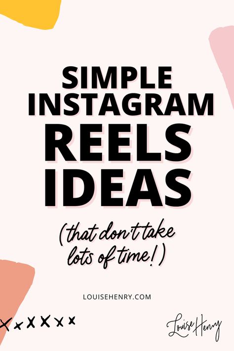 Simple Instagram Reels Ideas (that Don't Take Lots of Time! ⏰) — Louise Henry — Tech Expert & Online Business Strategist Reels Video Ideas, Instagram Reels Ideas, Reels Ideas, More Instagram Followers, Social Media Marketing Instagram, Grow Instagram, Quote Template, How To Get Followers, Instagram Reel