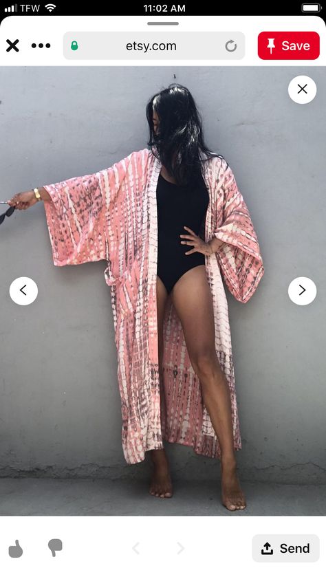 Kimono Summer Outfit, Boho Images, Swimsuit Coverups, Modern Kimono, Silk Clothing, Fringe Mini Dress, Silk Kimono Robe, Leisure Suit, Silk Outfit