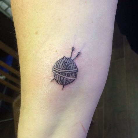 Tattoo uploaded by Stacey McNally | #tiny #yarn #ball | 98192 | Tattoodo Nan Tattoo, Yarn Tattoo, Sewing Tattoos, Knitting Tattoo, Geometric Tattoo Pattern, Grandma Tattoos, Crochet Tattoo, Stick Tattoo, Feminist Tattoo