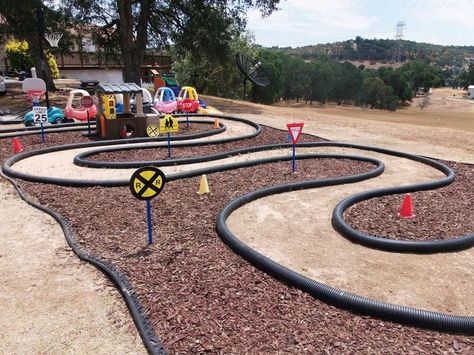 photo of homemade outdoor race track - Yahoo Search Results Preschool Playground, Outdoor Play Spaces, Outdoor Play Areas, Race Tracks, Diy Playground, Outdoor Biking, Kids Outdoor Play, Outdoor Play Area, Natural Playground