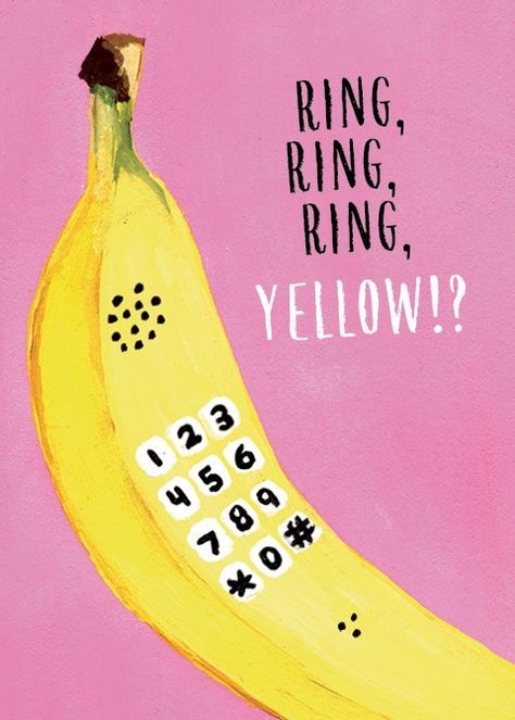 Greeting Card Illustrations, Banana Art, Design Stickers, Dorm Posters, Kitchen Posters, Fun Illustration, Summer Design, Vintage Summer, My New Room