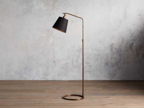 Kellen Antiqued Brass Floor Lamp – Arhaus Antique Brass Floor Lamp, Classic Floor Lamps, Arhaus Furniture, Bronze Floor Lamp, Brass Floor, Cottage Living Rooms, Reading Lamp Floor, Contemporary Floor Lamps, Black Floor