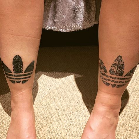 Stripe Tattoo Leg, Adidas Tattoo Ideas, Stripe Tattoo, Print Tattoos, Paw Print Tattoo, Paw Print, Adidas, Tattoos, Quick Saves