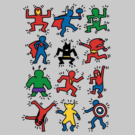 https://society6.com/product/keith-superheroes_print Keith Haring Art, Haring Art, Wall Street Art, Keith Haring, Art Club, Superman, Art For Kids, Pop Culture, Visual Art