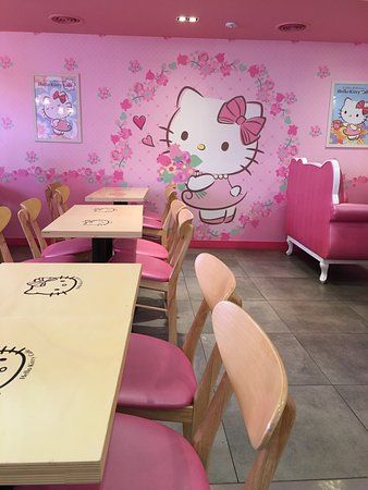 Hello Kitty Cafe Myeongdong 28, Myeongdong 4-gil, Jung-gu, Seoul, Korea Seoul Restaurants, Hello Kitty Restaurant, Sanrio Room Decor, Aesthetic Cinnamoroll, Future Interior Design, Hello Kitty Decorations, Hello Kitty Shop, Hello Kitty House, Kitty Cafe