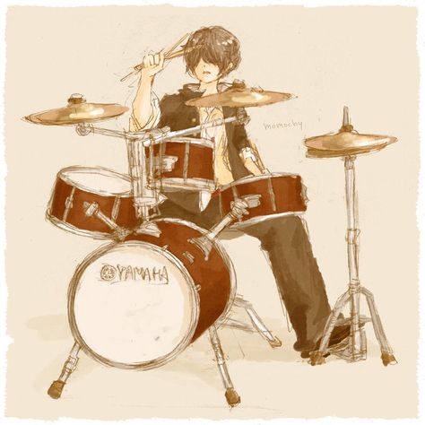 Playing Drums, Drum Set, Drawing Base, Drums