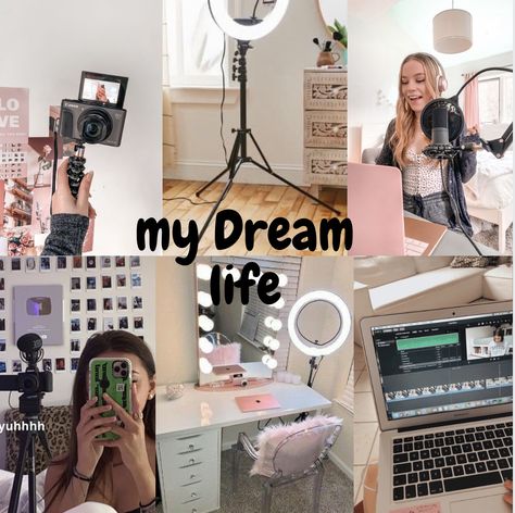 Vision Board Youtube, Youtube Channel Photo, Vlogger Aesthetic, Youtuber Aesthetic, Camera For Vlogging, Youtube Vedio, Vlogging Aesthetic, Best Vlogging Camera, My Dream Life