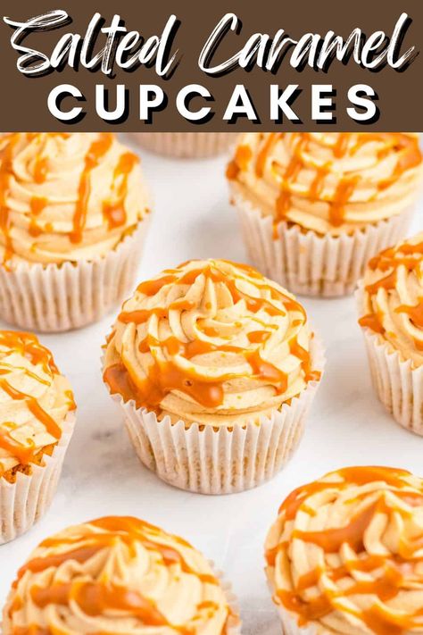 Sweet And Salty Cupcakes, Salted Caramel Pretzel Cupcakes, Carmel Cupcake Recipe, Salted Caramel Cheesecake Cupcakes, Salted Caramel Cream Cheese Cupcakes, Brunch Cupcakes, Caramel Cupcakes Recipe, Carmel Cupcakes, Flavored Cupcakes