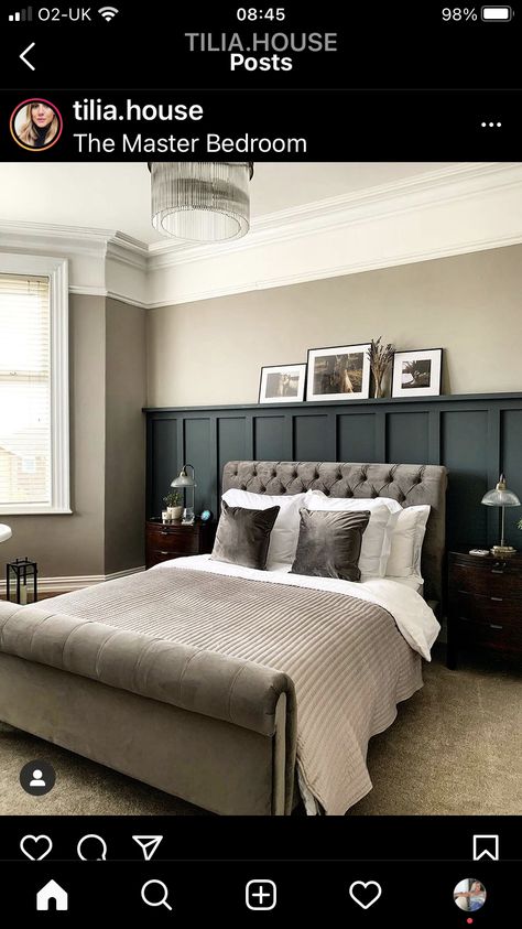 Quirky Bedroom, Charcoal Bedroom, Feature Wall Bedroom, Wall Panels Bedroom, Bedroom Renovation, Bedroom Panel, Couple Bedroom, Bedroom Headboard, Spare Bedroom