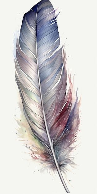 Photo feather water color painting on wh... | Premium Photo #Freepik #photo #peacock-pattern #peacock #artwork #painting Feather Art Drawing, Peacock Artwork, Feather Artwork, Feather Illustration, Feather Drawing, Watercolor Feather, Peacock Pattern, Feather Painting, Feather Art