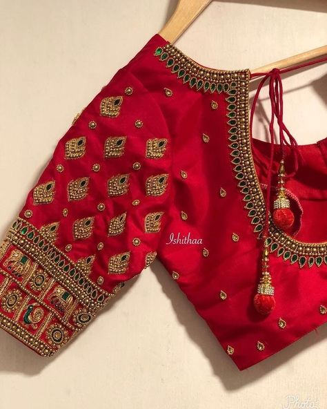 Checks Blouse Designs, Embroidery Blouse Saree, Work Blouse Designs, Silk Saree Blouse Designs Patterns, Kundan Work, Saree Blouse Neck Designs, Wedding Saree Blouse Designs, Traditional Blouse Designs, Maggam Works