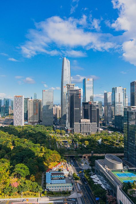 CBD view, Futian Shenzhen Shenzhen City, Scifi City, Infrastructure Development, Urban Design Plan, China City, Building Aesthetic, Futuristic City, West Bengal, City Photography