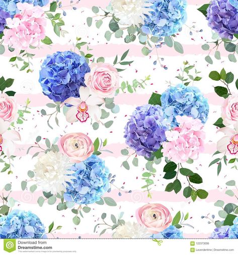 White Chrysanthemum, Stripes Fabric, Roses White, Hydrangea Purple, Digital Print Fabric, Hydrangea Flower, Pretty Prints, Ranunculus, Flower Backgrounds