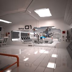 Sci Fi Laboratory, Kota Masa Depan, Sci Fi Room, Scifi Interior, Futuristic Space, Spaceship Interior, Sci Fi Design, Sci Fi Environment, Futuristic Interior