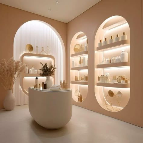 Beauty Salon Decoration, Display Retail, Salon Suites Decor, Retail Space Design, Retail Store Display, Retail Interior Design, Clinic Interior Design, Pharmacy Design, Spa Interior