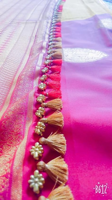 Krishne Saree Kuchu Tassels, Saree Knots, Saree Kuch, Saree Kuchulu, Saree Kuchu New Designs, Tassel Making, Tassels Designs, Kuchu Designs, Saree Tassels Designs