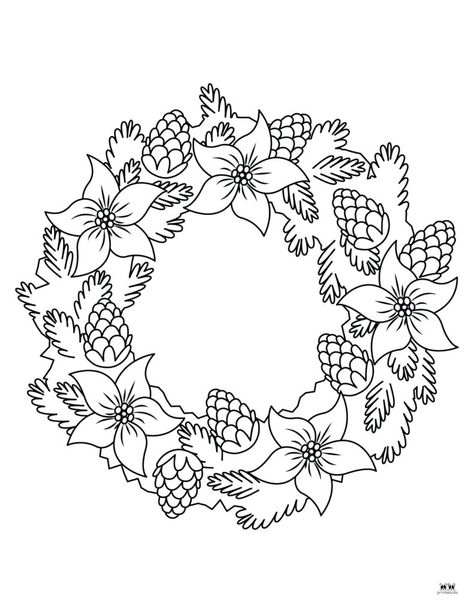 Get your kids into the festive Christmas season with these FREE printable Christmas wreath coloring pages. Choose from 25 unique pages. Print from home! Advent Wreath Coloring Page, Christmas Punch Art, Santa Coloring Pages Free Printable, Christmas Wreath Coloring Pages, Christmas Wreath Drawing, Wreath Coloring Pages, Christmas Coloring Pages Free Printable, Holiday Drawings, Christmas Coloring Pages For Adults