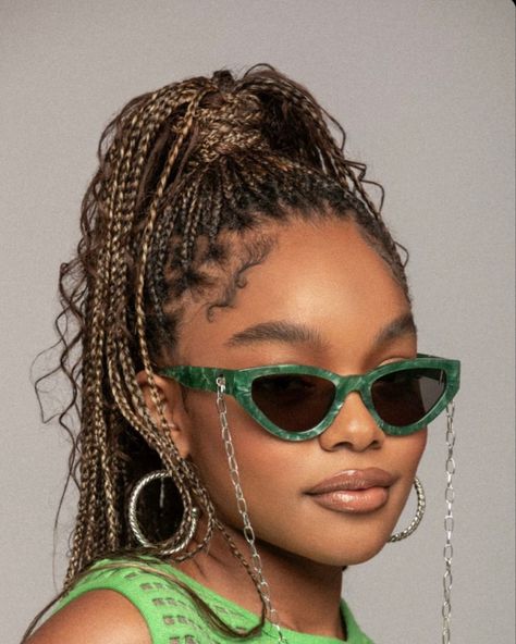 Marsai Martin Hairstyles Braids, Marsai Martin Braids, Marsai Martin Hairstyles, Marsai Martin, African Hair Braiding Styles, Blonde Braids, Box Braids Hairstyles For Black Women, Cute Box Braids Hairstyles, Protective Hairstyles Braids