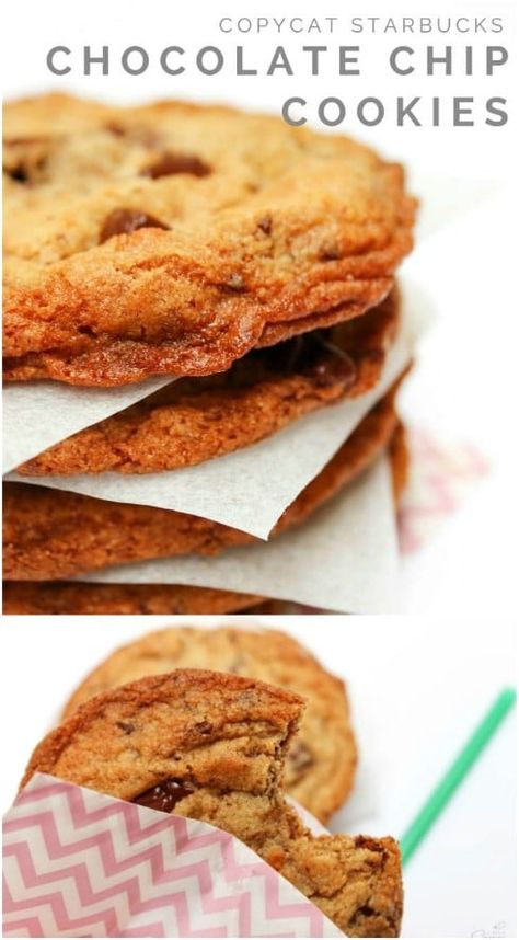 Starbucks Chocolate Chip Cookies, Starbucks Cookies, Starbucks Chocolate, Diy Starbucks, Best Holiday Cookies, Copycat Starbucks, Starbucks Diy, Copycat Starbucks Recipes, Starbucks Drinks Recipes