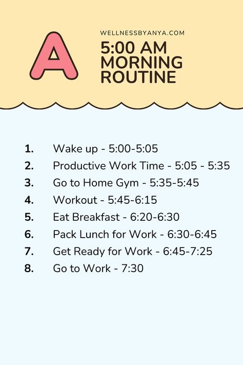 5:00 am Productive Morning Routine Productive Schedule, Monthly Routine, Health Schedule, Daily Routine Chart, Daily Routine Schedule, Productive Morning Routine, Routine Chart, Productive Morning, Work Routine