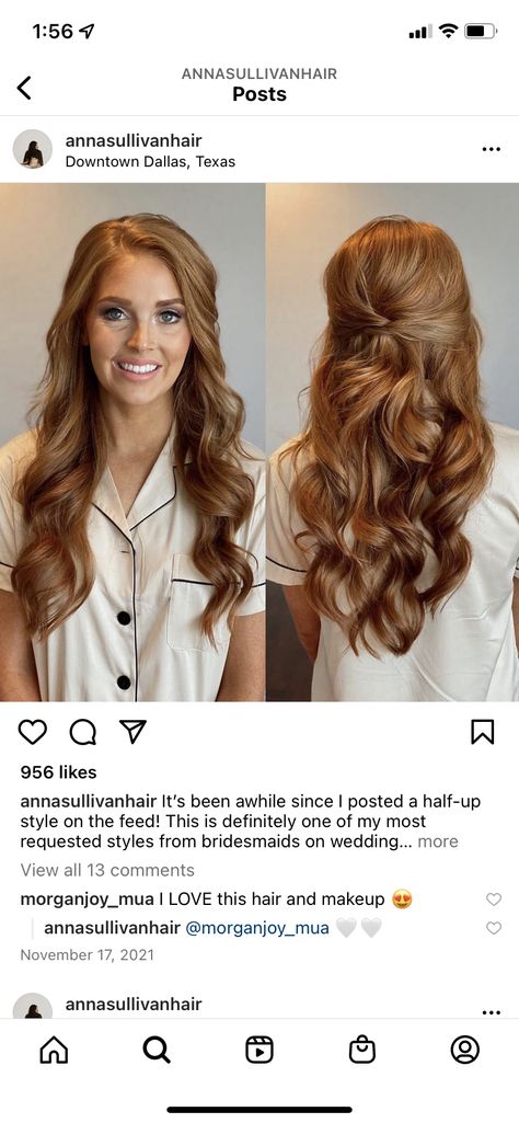 Bridesmaid Hair Inspo, Bridal Hair Half Up, Hair Wedding Styles, Wedding Hair Half, Long Hair Wedding, Hair Half Up, Big Curls, Long Hair Wedding Styles, Bridesmaid Ideas