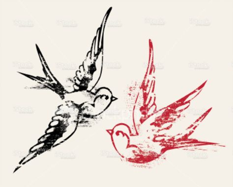 2 sparrows Bird Couple Tattoo, Swallow Bird Tattoo, Traditional Swallow, Swallow Tattoos, Swallow Bird Tattoos, Loyalty Tattoo, Couple Tattoos Love, Bird Couple, Swallow Tattoo