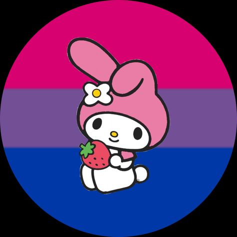 bisexual my melody pfp Sanrio Pride Icons, Bi Pfp Aesthetic, Bi Pfp Icons, Bi Flag Pfp, Bisexual Pfp Icons, Pfp Bisexual, My Melody Pfp, Melody Pfp, Bi Pfp