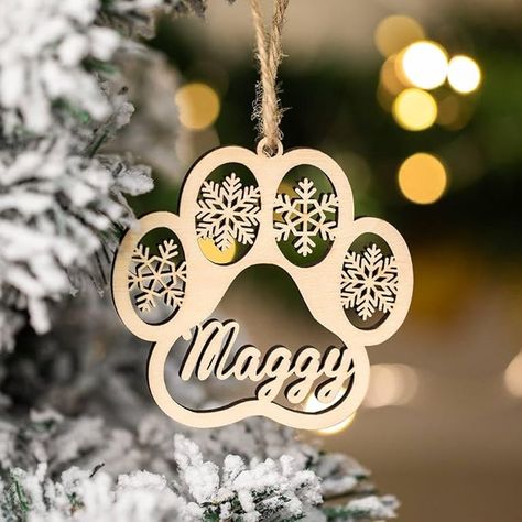 Amazon.com: Personalized Dog Cat Paw Ornaments Christmas 2023 Wooden Custom Dogs Cat Pet Name Ornaments Christmas Tree Decoration Gifts for Family : Home & Kitchen Adopt Dog, Door Tree, Name Ornaments, Paw Ornament, Decorate Bedroom, Pet Design, Ornaments Christmas Tree, Wooden Snowflakes, Wooden Dog