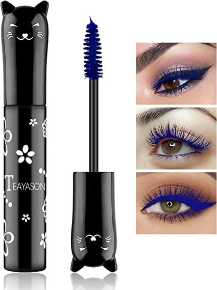 Mascara bleu coloré imperméable longue durée volumisant épais allongeant le bouclage et définissant le charmant cadeau de maquillage pour femmes et filles Mascara Bleu, Blue Mascara, Eyeliner, Makeup, Blue, Quick Saves, Color, Make Up