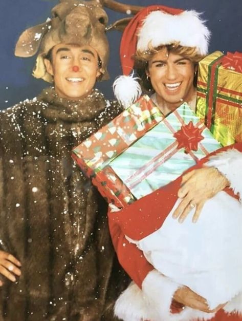 Last Christmas photo shoot Wham Christmas, George Michael 80s, George Michael Poster, Rock Band Photos, 80s Synth, Andrew Ridgeley, George Michael Wham, Michael Love, Christmas Memes