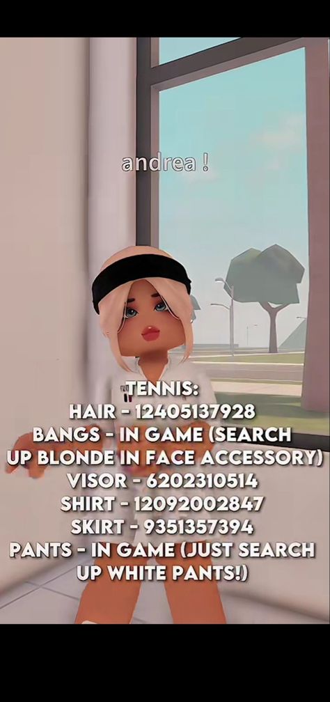 Claw Clip Hairstyles Bloxburg Codes, Roblox Coastal Outfit, Roblox Tennis Outfit Code, Aesthetic Roblox Outfits Codes Preppy, Aesthetic Roblox Outfit Codes, Bloxburg Shower Outfit Codes, Roblox Berry Avenue Codes Clothes Preppy, Cheer Outfit Codes, Roblox Codes White