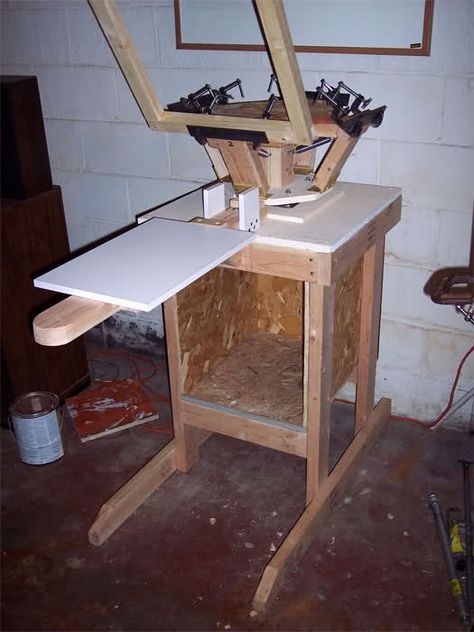 low budget screen printing - UPDATE: finally ran the home built press - Page 1 - AR15.COM Low Budget, Drafting Desk, Building A House, Screen Printing, Budgeting, Screen, Silk, Building, Furniture