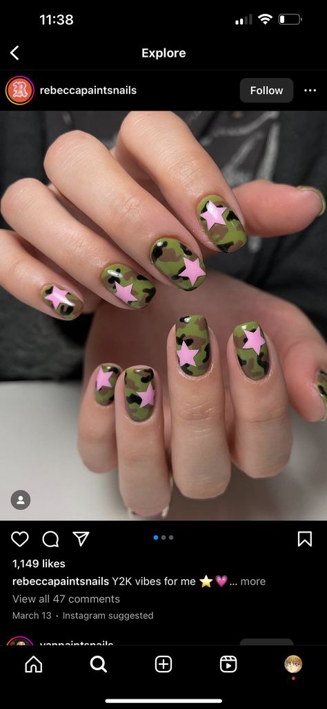 Camo Print Nails, Pink Camo Nails, Camo Nails, Baby Pink Nails, Camo And Pink, Casual Nails, Print Nails, Nail Idea, Short Nail