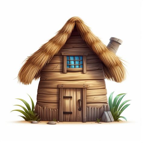 Whimsical House, Forest Cartoon, Background Png Images, Cartoon Building, House Cute, Eminem Wallpapers, Wooden Hut, House Elements, Thatched House