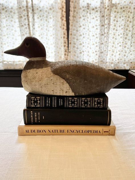 Wooden Duck Decoys Carved Wood, Decoy Duck Decor, Wooden Duck Decor, Vintage Duck Decor, Duck Decoy Decor, Acorn Decor, Duck Mount, Carved Birds, Decoy Carving