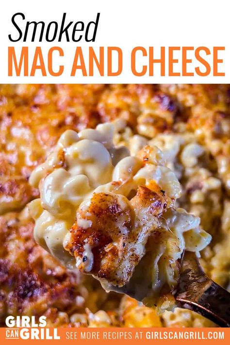 Easy Sides For Smoker, Smoked Halloween Food, Mac And Cheese On Traeger, Mac And Cheese On Blackstone, Bbq Side Recipes, Supper Ideas On The Grill, Bulk Bbq Food, End Of Summer Cookout Food, Bbq Max And Cheese