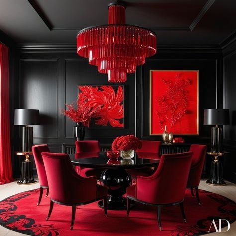 Small Beauty Salon Interior Design, Chic Room Decor, Room Decor Black, Beauty Salon Interior Design, Red Office, Church Office, Chic Room, Beauty Salon Interior, Living Room Red