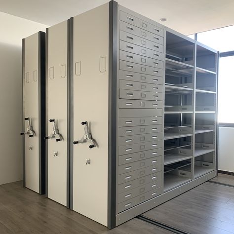 High Density Cabinet Mobile Shelving /Shelf, Find Details about File compactors, Compact Mobile Shelving from High Density Cabinet Mobile Shelving Chinese Office, Shelves And Storage, Garage Storage Inspiration, Mobile Shelving, Tv Unit Decor, Storage Inspiration, Luoyang, Lateral File, Mobile Storage