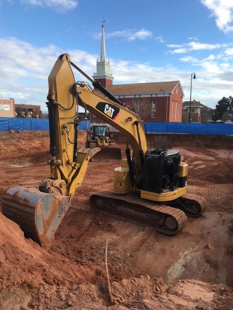 St. George's $40M City View Brings Life to Downtown #heavyequipment #construction Building Site Construction, Construction Site Aesthetic, Construction Machines Heavy Equipment, Construction City, Drag Line Excavator, Equipment Operator, Heavy Equipment Operator, Oil Platform, Cat Excavator