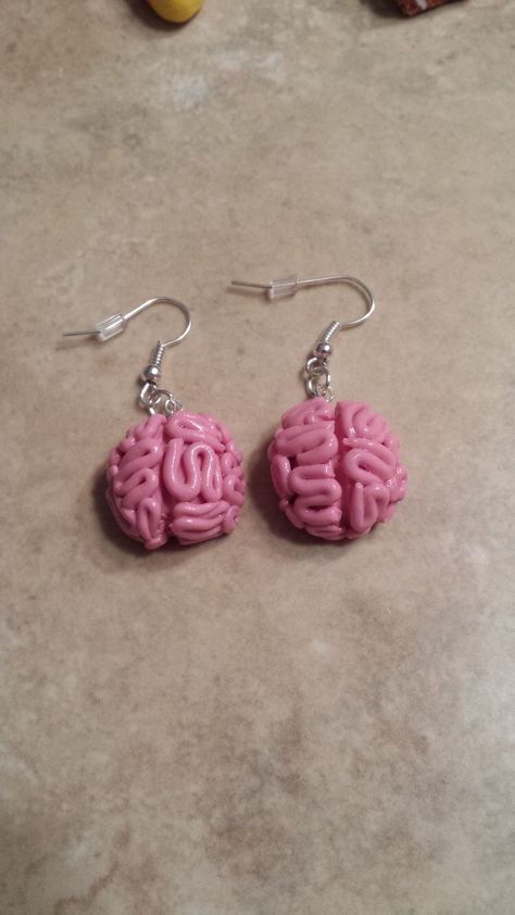 Brain Earrings, Lesbian Earrings, Crazy Earrings, Weird Jewelry, Quirky Earrings, Earrings Aesthetic, Polymer Clay Jewelry Diy, Funky Earrings, Clay Jewelry Diy