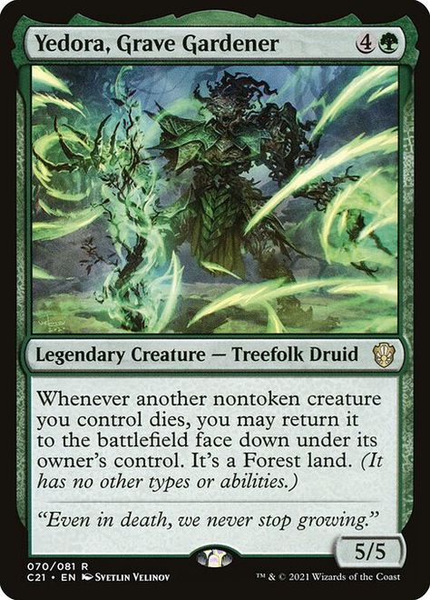 Yedora, Grave Gardener (Commander 2021 #70) Mtg Commander, Gods Favor, Magic The Gathering Cards, Magic Cards, Legendary Creature, Wizards Of The Coast, The Heirs, Magic The Gathering, The Gathering