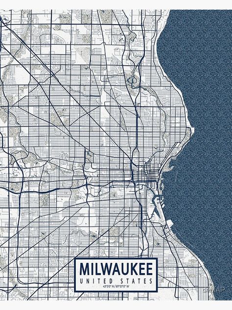 Milwaukee Milwaukee City, Urban Street Art, Coastal Cities, City Maps, Media Design, City Map, Map Art, Geography, Milwaukee