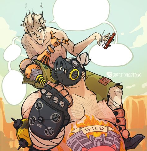 Junkrat And Roadhog Matching Pfp, Junkrat X Roadhog, Roadhog Overwatch Fanart, Roadrat Overwatch, Junkrat Overwatch Pfp, Overwatch 2 Junkrat, Junkrat And Roadhog Fanart, Roadhog And Junkrat, Junkrat Beach Rat