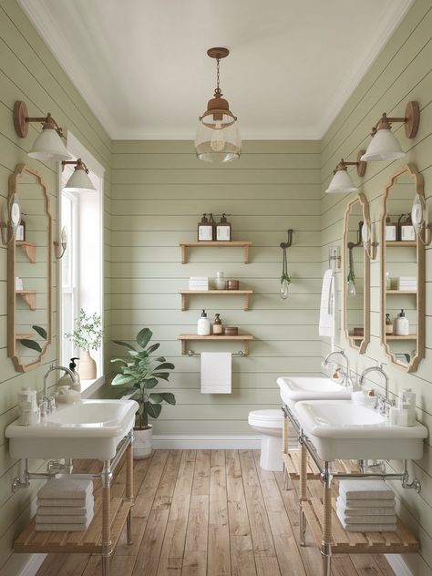 23 Sage Green Bathroom Ideas – The DIY Desire Green Bathroom Mirror Ideas, Green Vintage Bathroom Ideas, Sage Green And Ivory Bathroom, Sage Green Small Bathroom Ideas, Bathroom Ideas Green And Grey, White Green Gold Bathroom, Sage Green Color Palette Bathroom, Sage Green Bathroom Color Schemes, Light Blue Green Bathroom