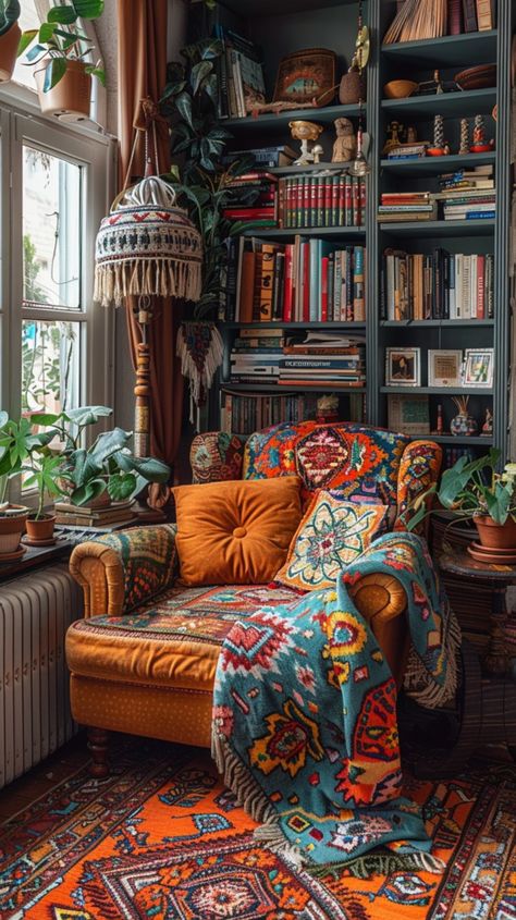 Balcony Bliss: Transforming a Small Balcony into a Cozy Outdoor Retreat - Interitor Boho Home Library, Dark Reading Nook, Corner Library Bookshelves, Space Reading Corner, Small Library Room Ideas, Small Library Room, Small Home Library Ideas, Small Space Living Hacks, Space Saving Ideas For Home