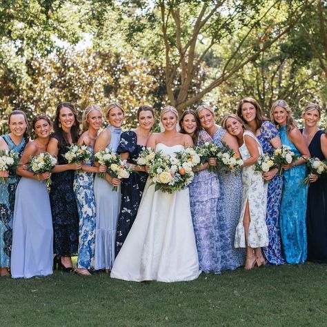 Dark Mismatched Bridesmaid Dresses, Dark Blue Mismatched Bridesmaids, Dark Blue Bridesmaid Dresses Mismatched, Navy Bridesmaid Dresses Mismatched, Mixed Bridesmaid Dresses Fall, Blue Mismatched Bridesmaids, Brides Maid Dresses Blue, Peru Wedding, Day Wedding Outfit